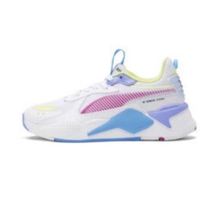 Puma RS-X white/pink/blue/purple/yellow Size 8.5 women’s
